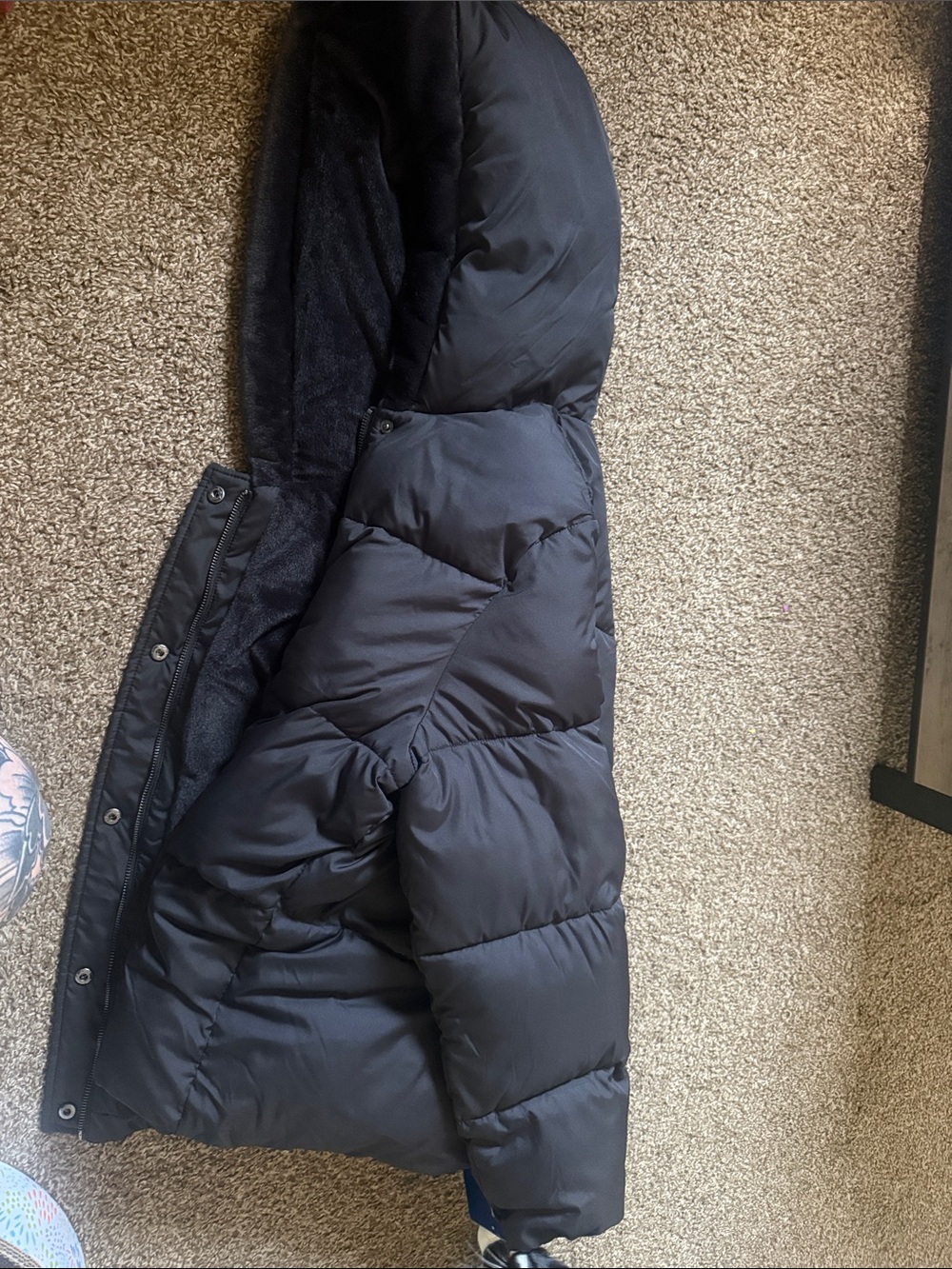 Black Puffer Hooded Jacket